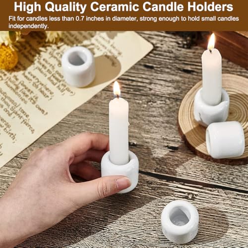 Keramik Kerzenhalter Set, 10 Stück Kerzenhalter Stabkerze Stabkerzenhalter Kerzenständer Weiß, Kerzenständer Stabkerzen Stabkerzen Halter Kerzentüllen für Kerzenbeleuchtung, Dekoration