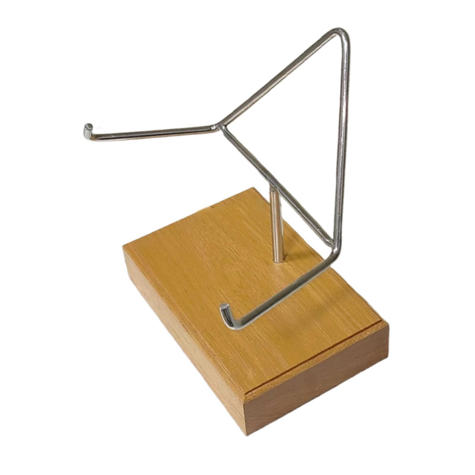 Support en Métal, Présentoir de Décoration Intérieure avec Base en Bois pour Pierres et Petits Objets de Collection, Style A