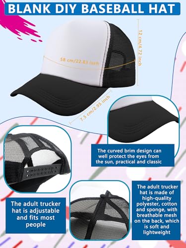 24 gorros trucker sublimados DIY ajustables unisex miniatura 2