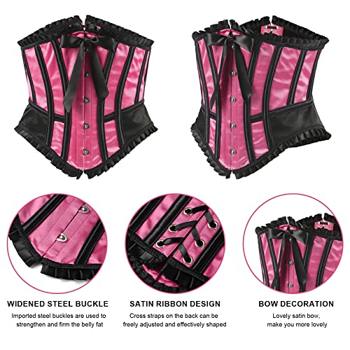 SPICEX 2 Pieces Steel Boned Corset Lace Waist Push Up Bodysuit Shapewear Lingerie and shorts suit - Image 3