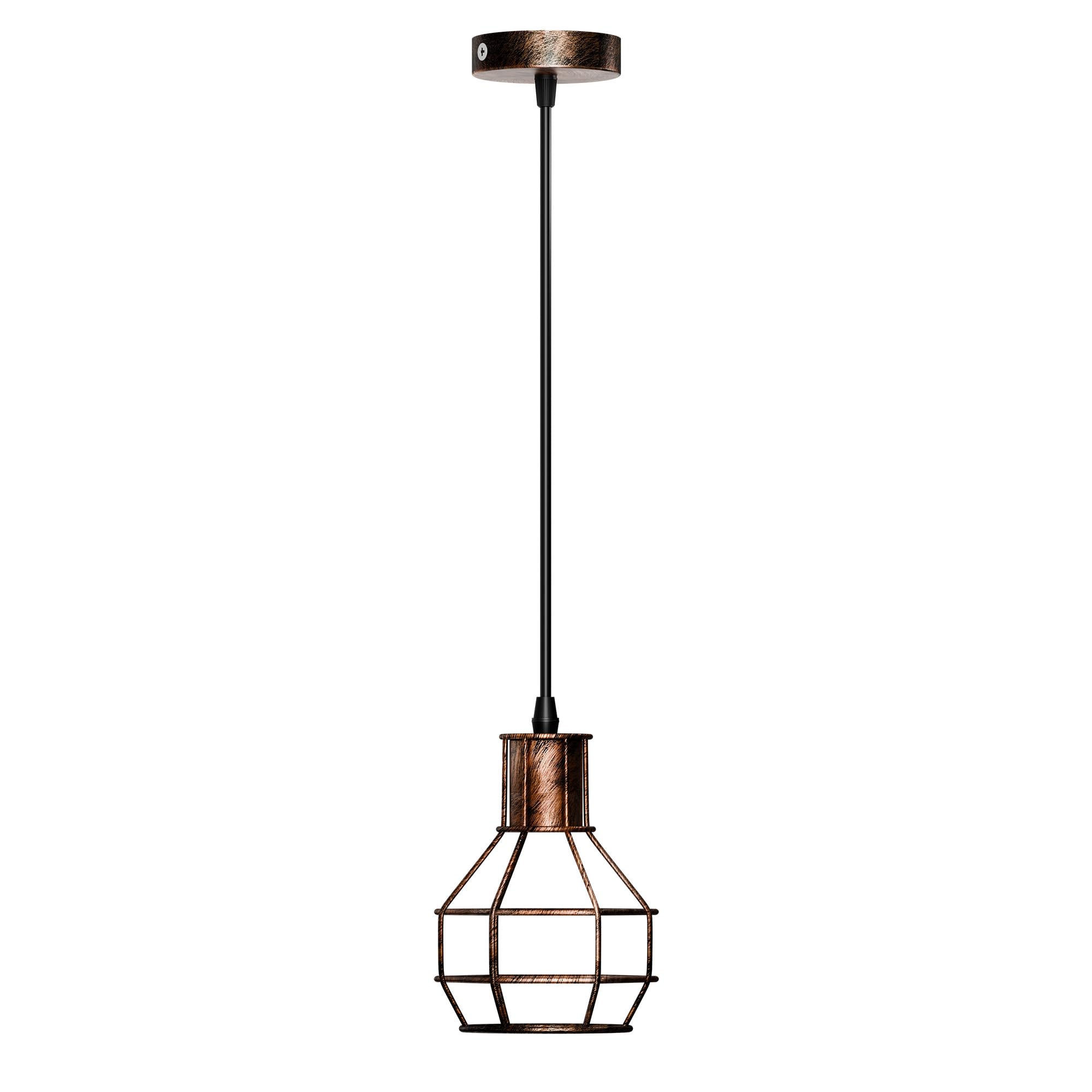 LEDSone Brushed Copper Wire Cage Pendant Light, Nest Style Metal Ceiling Lamp Shade, Adjustable 90 cm Hanging Fitting, Industrial Design for Kitchen Dining Indoor — image 1