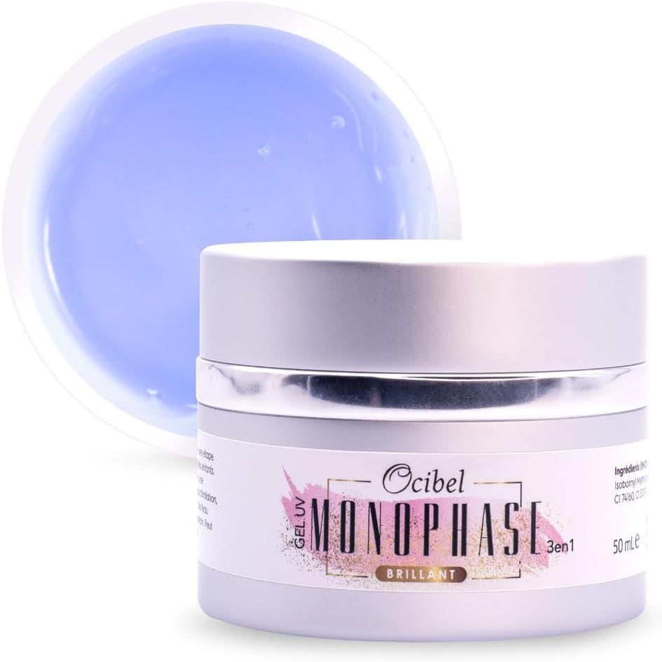 Ocibel Monophase Pink 3-in-1 UV Gel (Basecoat, Topcoat & Finish) – 50 ml – Acid-Free – Perfect for False Nails, Manicures & Nail Art [Instructions in English Language Not Guaranteed]