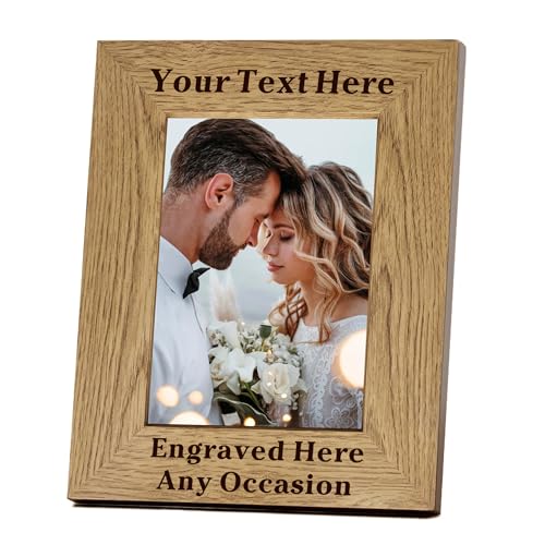 EDSG Personalized Photo Frames 4x6, 5x7 Picture Frame Engraved, Custom Wood Frame Gifts for Fathers Day Birthday Mothers Day Christmas Graduation for Him Her Dad Mom (Portrait)
