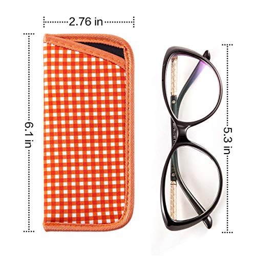 Image of TRIUMPH VISION 3 Pack Reading Glasses Pouch Soft Case Eyeglass Sleeve Slim | Alternative to Bulky Case in bag, Lightweight Lined Padded Protect Optical lens Slip in, Cute Pattern Portable for Daily Use