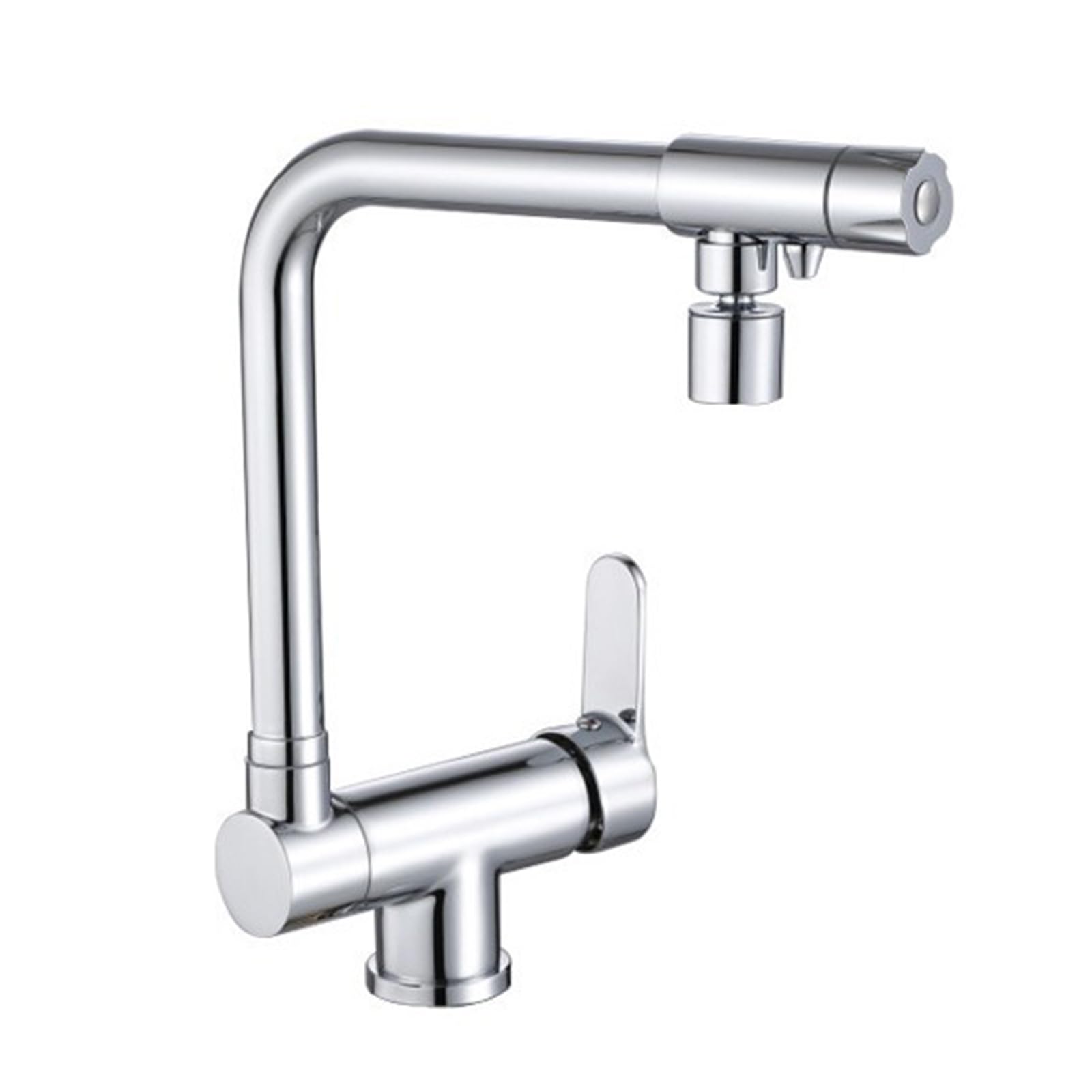 ZYCHSJXA 3 Way Kitchen Mixer Tap Folding Taps Brass Swivel-Chrome Plated