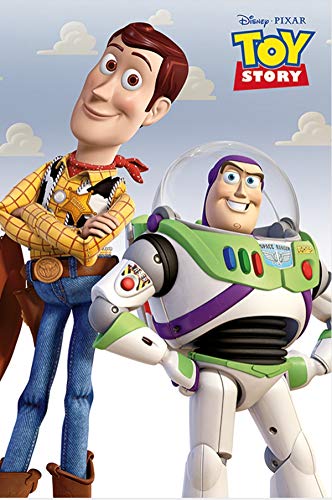 ☺︎Buzz Lightyear Toy Story Poster Disney Toy Story (Buzz Lightyear & Woody) - Disney/Pixar Movie Poster