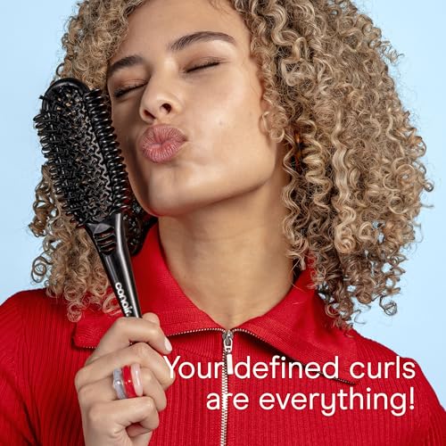 Image of Conair Curl Define Pro Detangler Brush for Curly Hair, Dual Vents with Continuous Grooves, Mixed Bristles for Frizz-Free Detangling, Smoothing, and Curl Definition, For Shorter Hair with Tight Curls