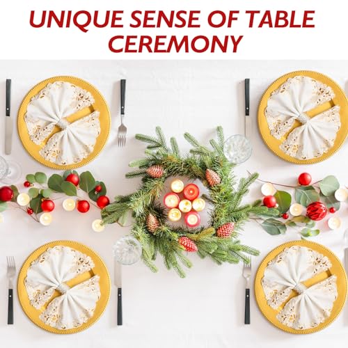 Platos Cargadores Redondos Pintados Dorados 150 Piezas 33 cm miniatura 6