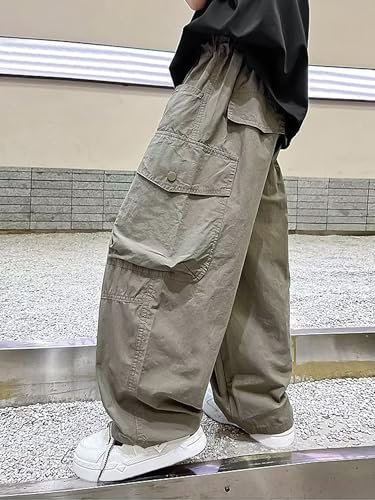Boys Baggy Cargo Pants Elastic Waist Kids Pants 6-12 Years4