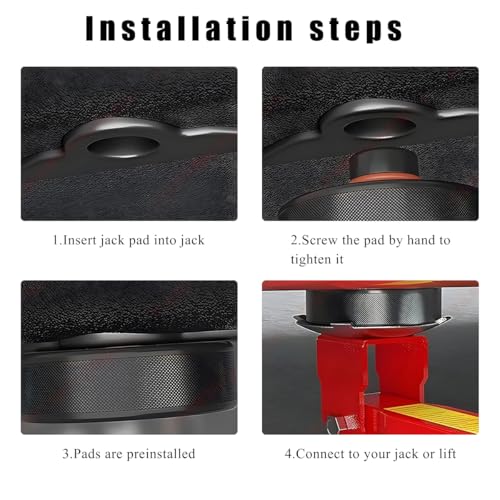 Image of Ohleats 4 PCS Lifting Jack Pads Compatible for Model 3 /Y /S /X, Upgraded Jack Stand Rubber Pads to Protect Battery and Chassis, Rubber Lift Jack Pucks with A Storage Case, Car Accessories