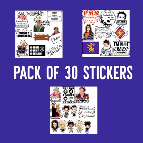 Image of Zesta Aesthetic Stickers for Laptop /Waterproof Anime Decal for Books /Vinyl Sticker for Fridge /Easy to Use Korean Car Sticker Kawaii Cute Stickers (Big Bang Theory)