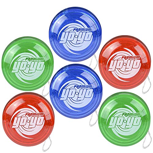 Image of ArtCreativity Premium Plastic Yoyos for Kids, Pack of 6 Yo-Yo Toys in Assorted Colors, Birthday Party Favors, Goodie Bag Fillers, Holiday Stocking Stuffers, Classroom Prizes