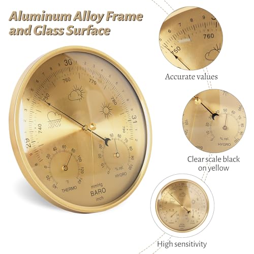 Kawlity THERMOMETER/BAROMETER 3-In-1 All-Season Wall Hanging Thermometer, Barometer, Hygrometer | Accurate Weather Station thumb #4