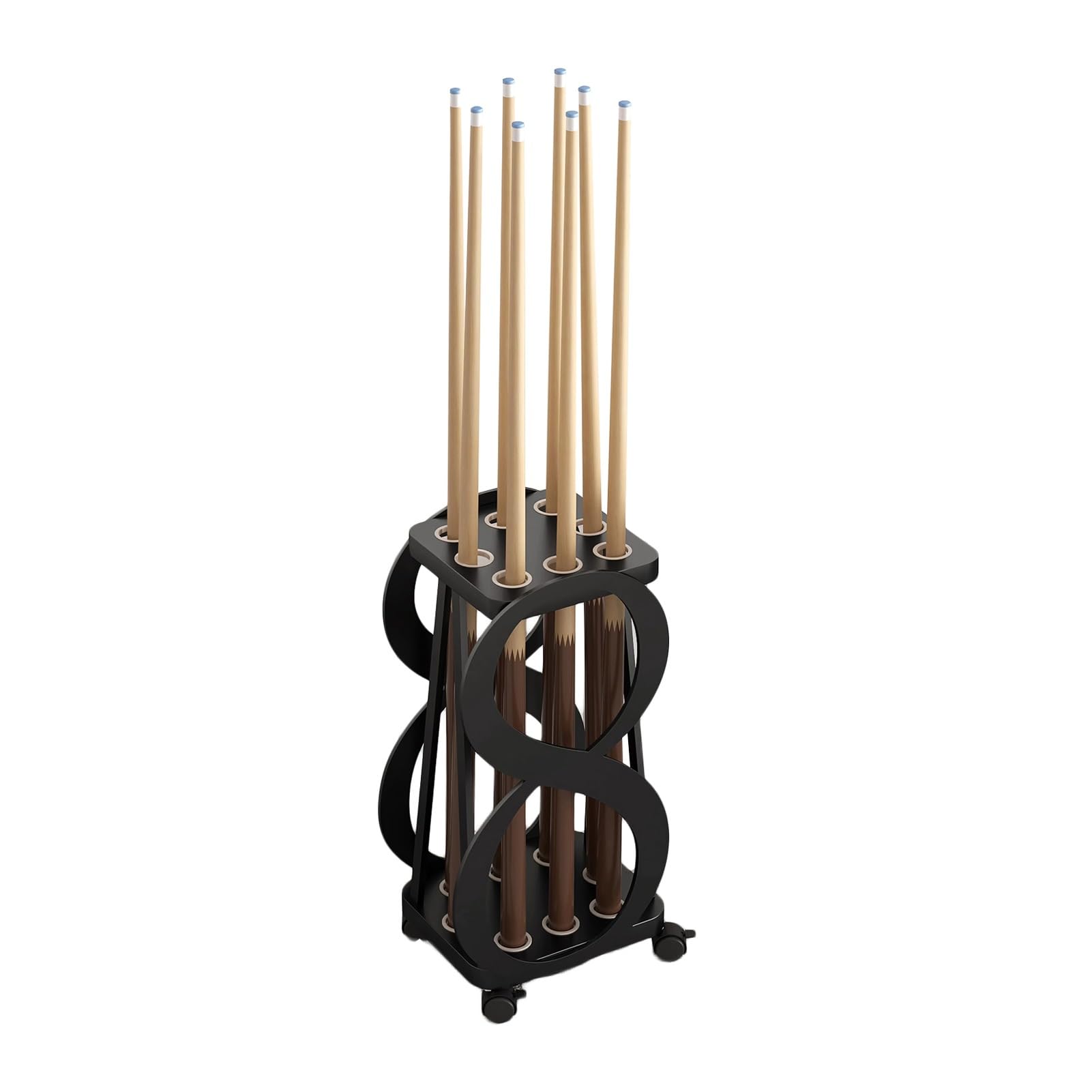 Porta cue a parete per 8 Spuntini per piscina, robusto supporto di stoccaggio del biliardo di ferro con design anti-spia, organizzatore salvaspazio per sala giochi, bar, club di golf e canne da pesca