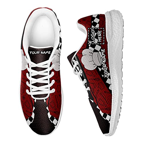 Custom Slip-Resistant Chef Sneaker with Name,Logo,Lightweight Comfortable Lace Up Non Slip Shoes for Restaurant Food Service Worker,Waitress2