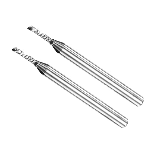 CoCud Fresa de extremo de carburo CNC Router Bit, broca de corte de 0.059x0.276 in vástago de 18 pulgadas, fresa de corte de flauta única izquierda