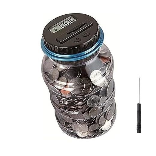 Coin Piggy Bank Saving Jar, Winnsty Digital Coin Counter with LCD Display Large Capacity Money Saving Box for All US Coins (Blue)