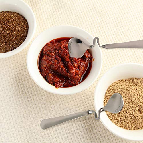 Cabilock 2 cucchiai da miele in acciaio inox con manico curvo per latte, caffè, miele, marmellata, cucchiaini da tè - immagine 8