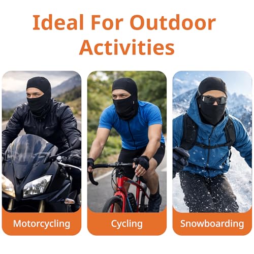 Image of FOVERA Full Face Helmet Mask for Bikers - UV Protection Balaclava for Men & Women - Breathable Head Cover for Sun, Dust & Pollution - Under Helmet Liner for Riding (Mix)