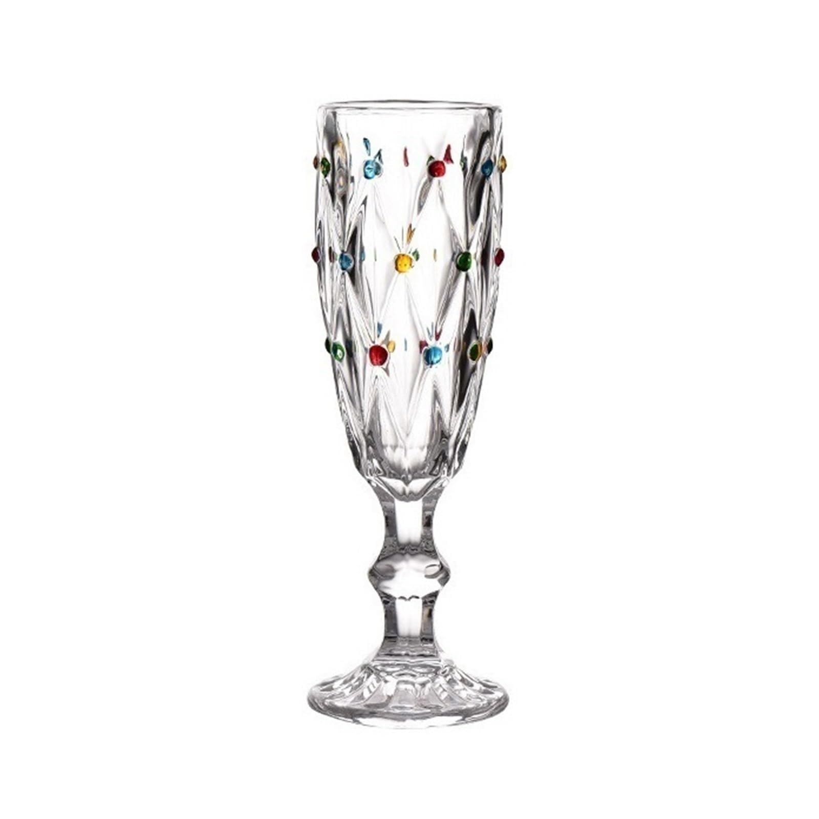 Copas de champán con relieve Vintage, 170ml, elegantes copas de vino y champán con lunares pintados for cocina, hogar y Bar Vaso para bebidas