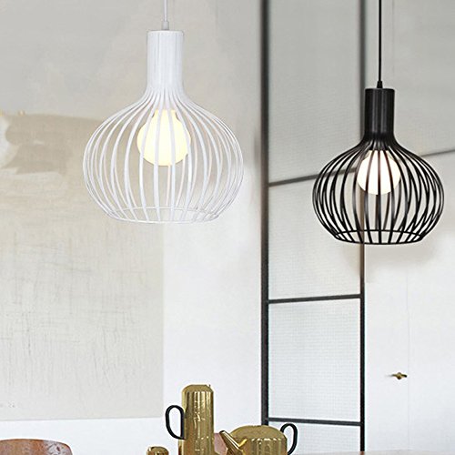 Lampada a sospensione a forma di gabbia di ferro