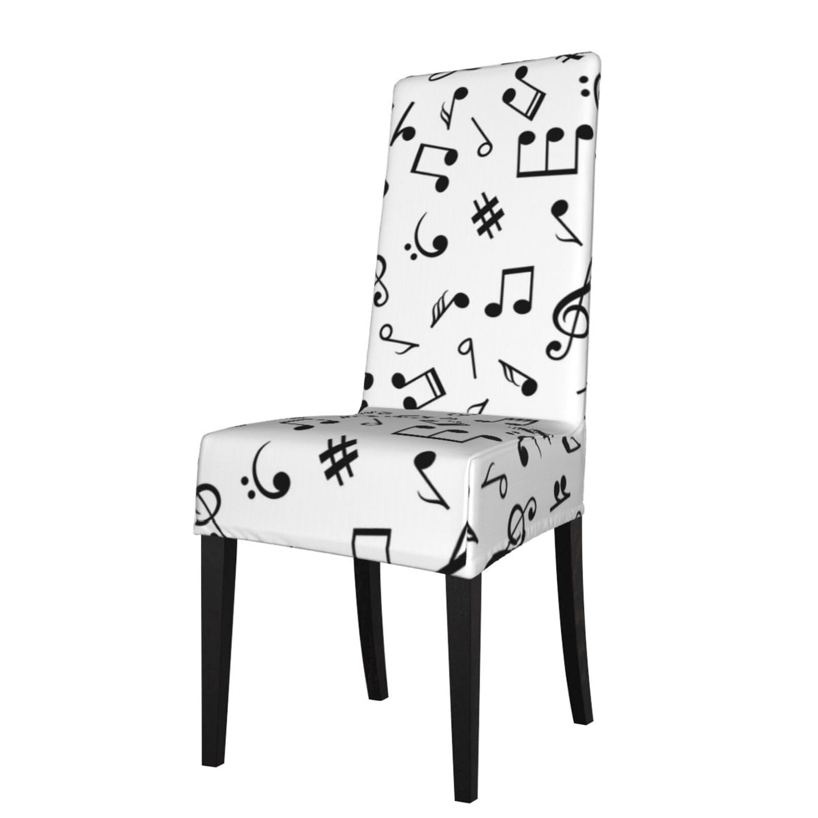 YYHWHJDE Musical Theme Prints Dining Chair Throw Covers – Stretchable Polyester Blend Protects Your Chairs with Easy Style & Easy Care