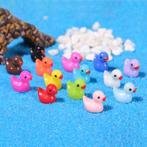 Anevous 12 Stück Mini Enten Harz, Kleine Enten Miniatur, Mini Duck Figuren Harz, Small Duck Zum Basteln, Enten Figuren Dekoration für DIY Fischbecken, Aquarien verwendet, Bonsai,Gelb