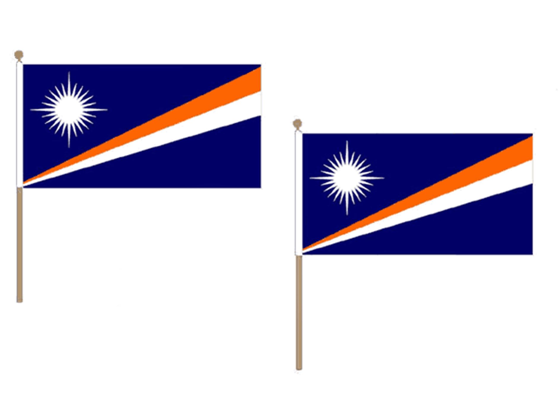 Pacco 10 Bandiere Haiti 45x30 Cm Con Asta In Legno - Bandiera Haitiana 30x45 Cm - AZ FLAG