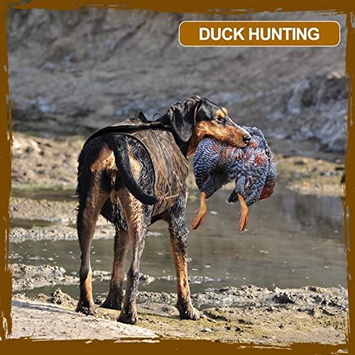Hunthor Hund Jagdweste, 5mm Neopren Hundeweste Jagd, Verstellbare Hundejagdweste Wasservögel für Entenjagd (Camo, XL)