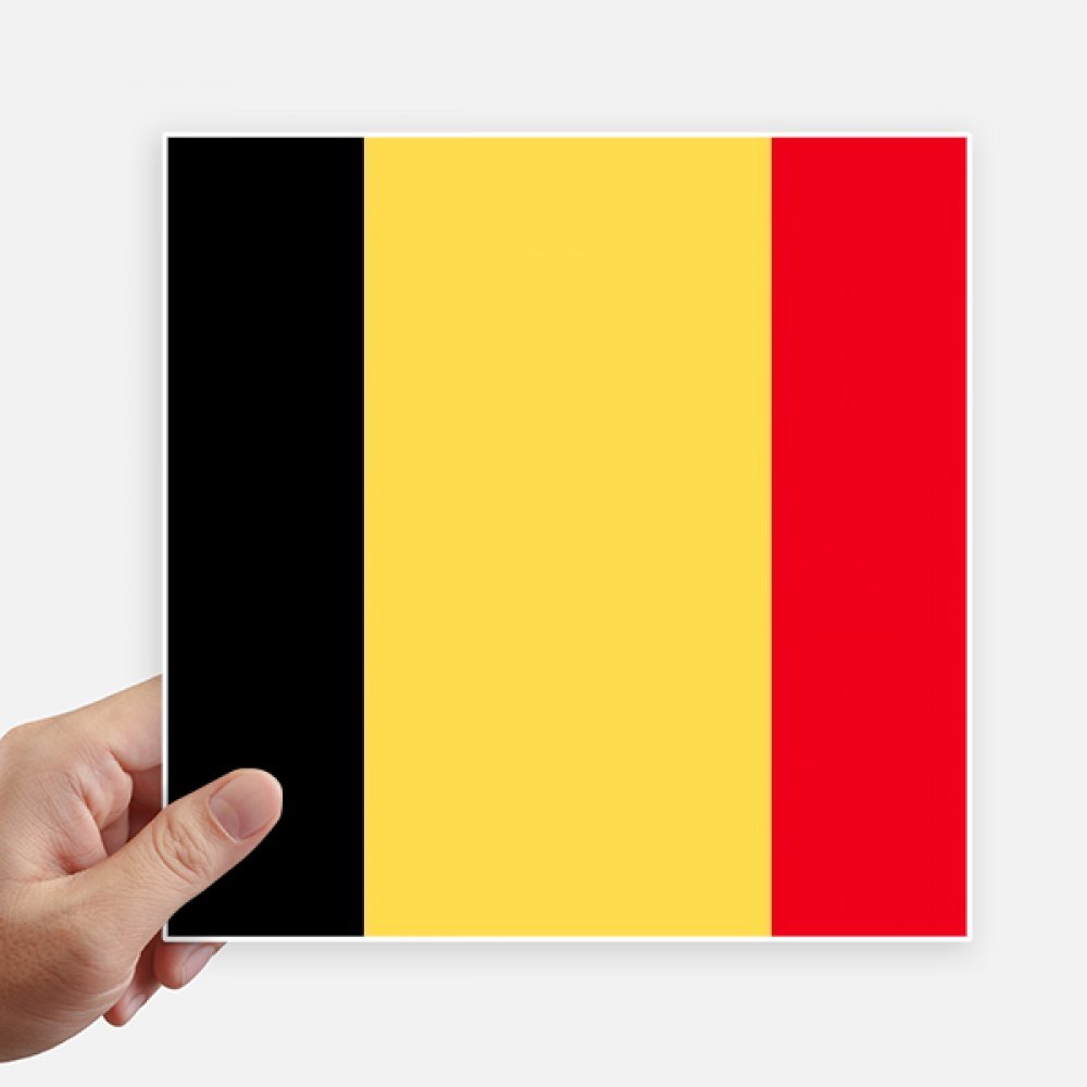 Drapeau National Belgique Europe autocollant mural et sticker ordinateur portable 20x20cm