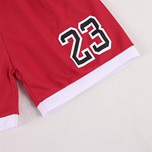 Image of CM C&M WODRO Toddler Kid Basketball Jersey Outfit Baby Boy Girl Letters Tank Top + Track Shorts Sets Boy Summer Clothes