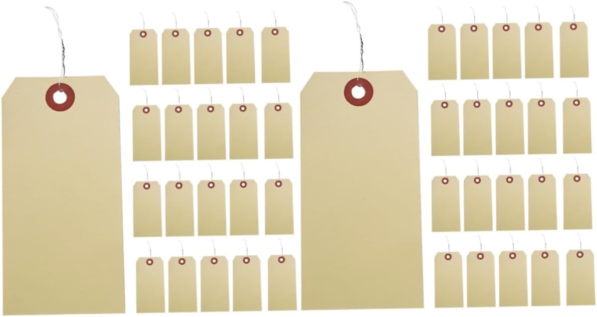 GLEAVI 100pcs Packaging Tags Manila Wire Shipping Tags Blank Iron Wire Manila Eyelets