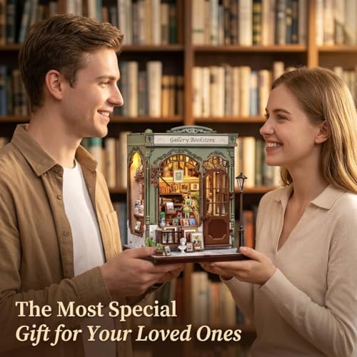 Image of PATPAT 1 Pack Wooden Book Nook Kit Ages 14 Miniature Bookstore Decor