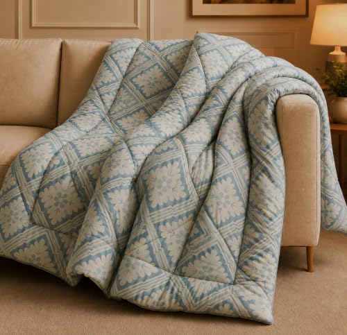 Image of HOMEKART 220 GSM Reversible Microfiber AC Comforter /Duvets for Mild Winter | All Season King Size 3 Layered Quilted Blanket for Double Bed (220 cm x 240 cm,Grey