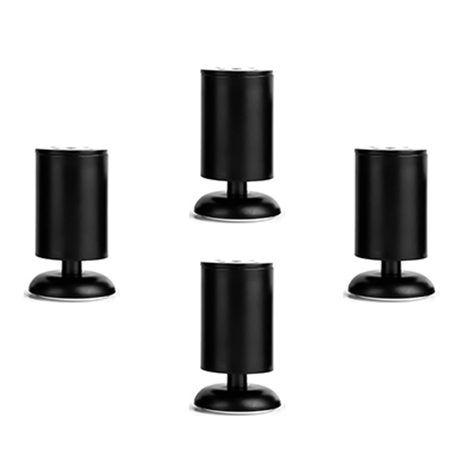 KFGISD, Office Table Legs,Height Adjustable,Couch Legs,Black Cylindrical Dresser Legs,Set of 4,Adjustable 1.5cm ，Metal Furniture Legs(8cm/3.1in)