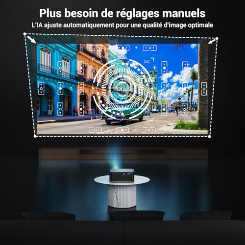 Videoprojecteur 4k HAPPRUN JQ820 Full HD avec WiFi 6 et Bluetooth pour home cinema