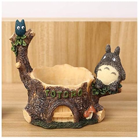 DWhui Blumen-Blumentöpfe Pflanze ContainersRishx Kreative Totoro Blumentopf Harz Flowerpot Sukkulenten Topf Mini-Hausgarten-Dekoration Bonsai Blumentopf Desktop-Dekorative Crafts Cover