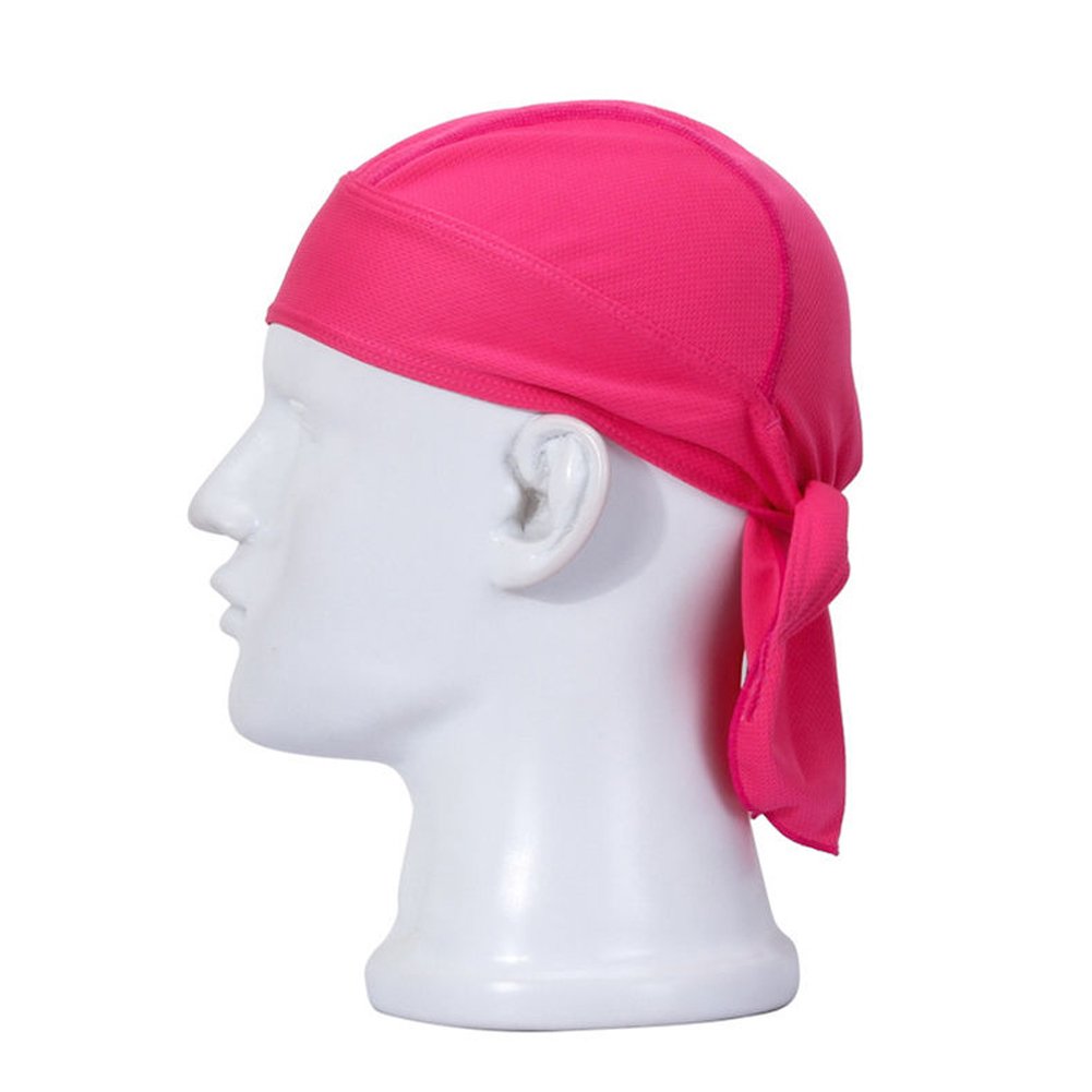 Koolip Sweat Wicking Beanie Cap Hat Skull Cap Pirate Hat Bandana Head Wrap for Men and Women, Hot Pink, One size
