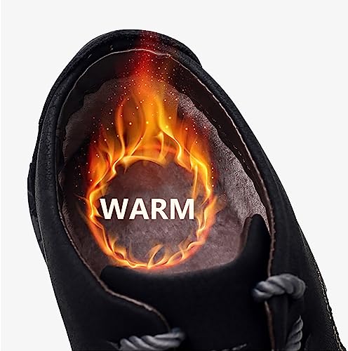 Mens Warm Chukka Boots Leather Fleece Suede Driving Ankle Desert Boot Lightweight Casual Slip-On Loafer Winter Shoes3