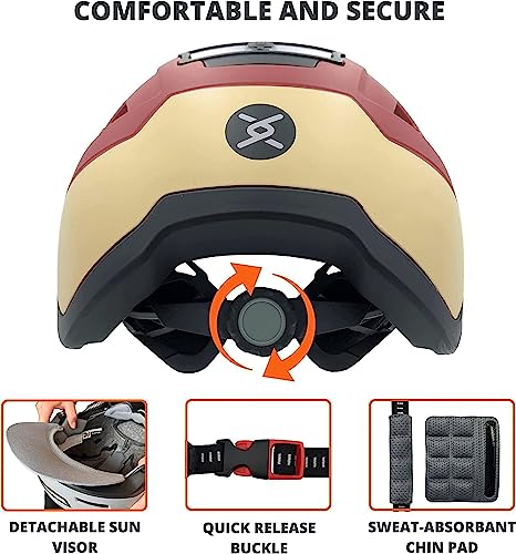 Image of XNITO Bike Helmet with LED Lights - Urban Bicycle Helmet for Adults, Men & Women - CPSC & NTA-8776 Dual Certified - Class 3 E-Bikes, Scooters, Onewheel, Commuter, Mountain