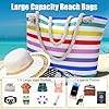 URAQT Große Wasserdichte Strandtasche mit Reißverschluss und Taschen für Damen, XXL Familie, Damen Beach Tote Bag Schultertasche, Geeignet für den Strandurlaub Wasserdichte Tasche #5