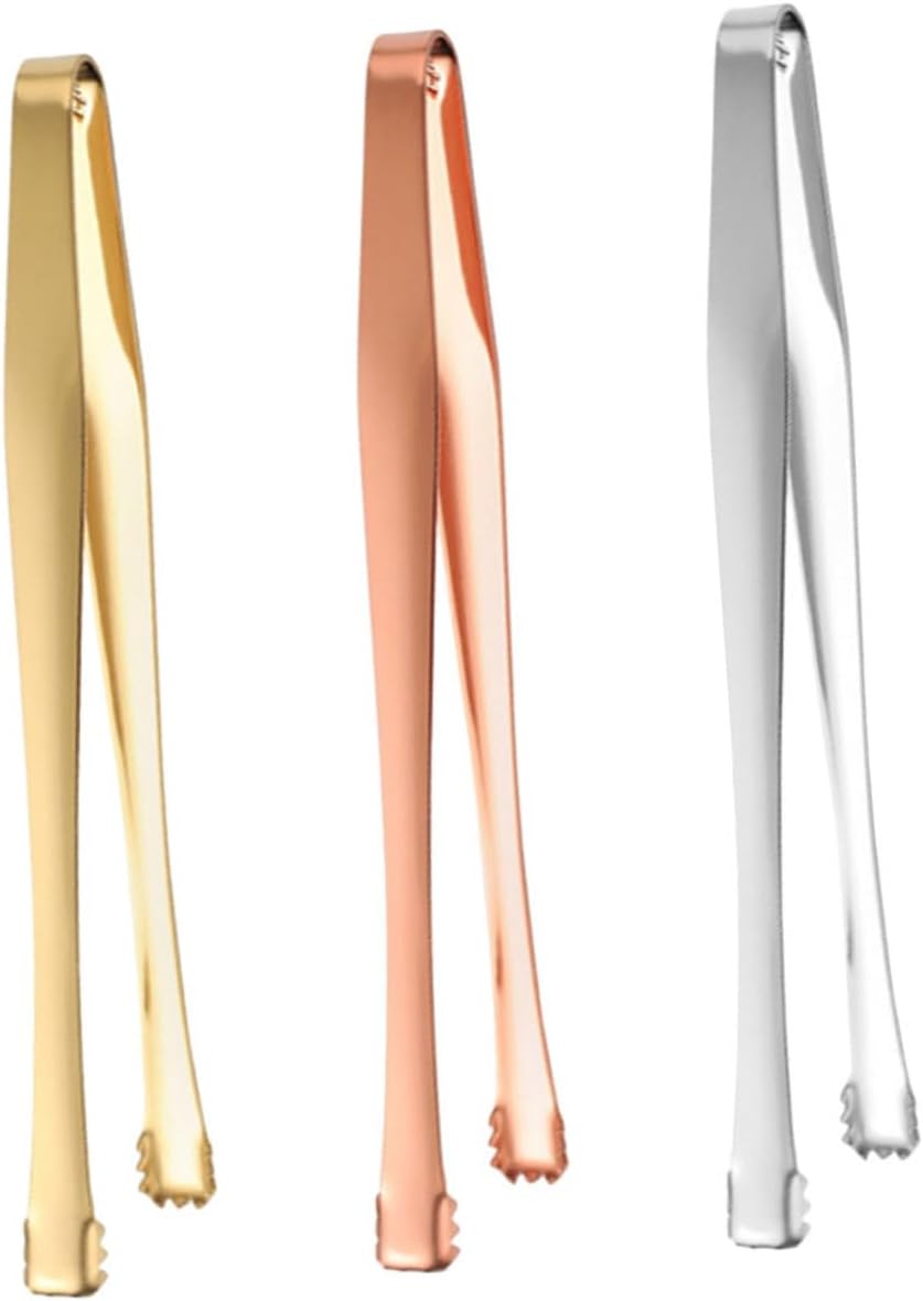 Luxshiny 3pcs Ice Tongs for Freezer Stainless Steel Tongs Ice for Machine Sugar Restaurant