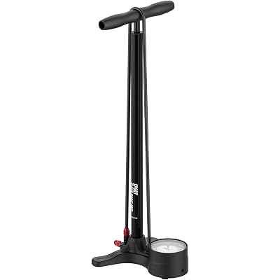LEZYNE Sport Floor Drive 3.5 High Pressure Bicycle Floor Pump with 3.5" Analog Gauge - Durable 220 PSI Tire Air Pump for Road/Track Bikes - Fits Presta/Schrader Valve