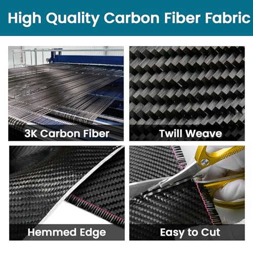Codivi CD-004-01 2 Ft X 7.9 Inch Twill Carbon Fiber Fabric Carbon Fiber Cloth Roll thumb #5