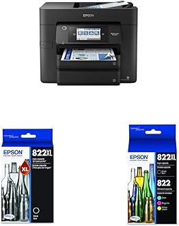 Epson Workforce Pro WF-4830 Wireless All-in-One Printer with Auto 2-Sided Print & EPSON T822 DURABrite Ultra Ink High Capacity Black Cartridge & EPSON T822 DURABrite Ultra Ink High Capacity Black