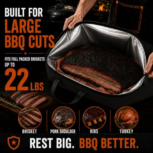 Image of BBQ Blanket for Resting Meat - 21.6 inch Insulated Meat Resting Bag | Odor-free leakproof TPU core; 5-layer insulation helps retain heat & moisture; wide-mouth design; reinforced handles & zipper