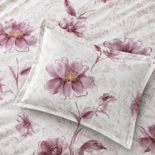 Image of Cotton Feel Glace Cotton Elastic Fitted Bedsheet Queen Size || Includes 1 Double Bed Elastic Bedsheet Queen Size with 2 Pillow Covers (60 inch x 78 inch Inches, BlissRose)
