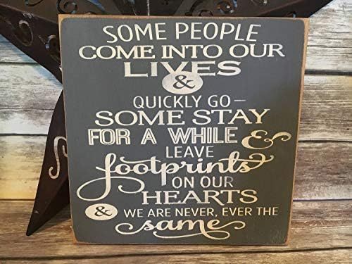 Funlaugh Some People Come Into Our Lives Friend Gift Sibling Gift Bridesmail Gift Gallery Wall Inspirational Teacher Gift Mentor Wood Plank Hanging Sign Plaque Decor