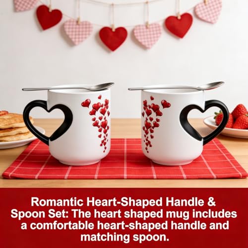 Taza mágica de cerámica con forma de corazón 11oz 2 pcs miniatura 3