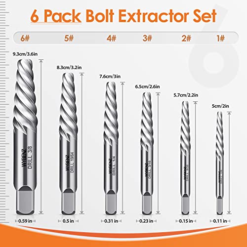Image of 6 Pcs Screw Extractor Spiral Flute Bolt Extractor Set Stripped Screw Remover Cr-MO Easy Out Bolt Extractor Set Cool Gadgets for Men,Removing Stripped Screws and Broken Bolts | Stripped Screw Remover, Cr-MO, Spiral Flute Extractor Set, Bolt Extractor Kit for Removing Stripped Screws and Broken Bolts